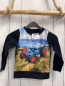 Preview:   Langarmshirt  Gr. 98  Landschaft mit Traktor schwarze Ärmel + Bund 