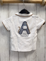 Preview: Obaibi  T-Shirt  Gr. 80  weiß Polokragen hellbrauner Bund blaue Brusttasche 