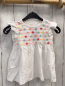 Preview:   T-Shirt  Gr. 104  weiß orange Pailetten bunte Rosetten