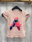 Preview:   T-Shirt  Gr. 104  rosa bunte Vögel mit Glitzer + Pailetten Rüschenbund