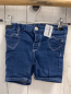 Preview: H&M  Shorts  Gr. 86  blau Jeans weiße Nähte Herztaschen  Bund verstellbar 