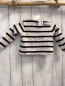 Preview: Catimini  Sweatjacke  Gr. 80  hellgrau schwarze Streifen pink Bund 