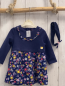 Preview: 2tlg Sergent Major  Kleid + Stirnband  Gr. 80  blau Blumen 