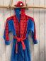 Preview: H&M  Bademantel  Gr. 122  rot blau Plüsch Kapuze Spiderman 