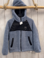 Preview:   Teddyjacke  Gr. 110  hellblau + schwraz mit weißer Eule 