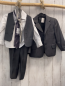 Preview: 6tlg  Anzug  Gr. 92  graue Jacke Hose Weste weißes Hemd + 2 Krawatten