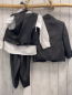 Preview: 6tlg  Anzug  Gr. 92  graue Jacke Hose Weste weißes Hemd + 2 Krawatten