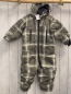 Preview: H&M  Winteroverall Gr. 86  oliv grau weiß kariert graues Fleecefutter 