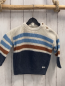 Preview:   Pullover  Gr. 86  weiß hellblau braun graue Streifen Strick 