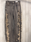 Preview: Zara  Hose  Gr. 36  grau Jeans mit beige Fäden used Look