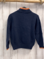 Preview: Review  Pullover  Gr. 128  blau Strick Kragen mit Reißverschluss orange Streifen mit Schrift 