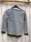 Preview: Basefield  Pullover  Gr. 116  weiß blaue Streifen oliv Saum 