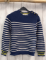 Preview: Mini Boden  Pullover  Gr. 140  blau weiße Streifen Strick + gelber Streifenbund 