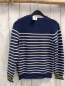 Preview: Mini Boden  Pullover  Gr. 140  blau weiße Streifen Strick + gelber Streifenbund 