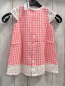 Preview:   Kleid  Gr. 80  koralle weiß kariert + weiß mit bunten Punkten 
