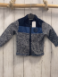 Preview:   Strickjacke  Gr. 80  grau hellgrau meliert + blau + hellblauer Striefen 