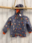 Preview:   Regenjacke  Gr. 86  grau bunte Blumen orange Futter Kapuze 