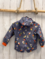 Preview:   Regenjacke  Gr. 86  grau bunte Blumen orange Futter Kapuze 