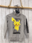 Preview:   Pullover  Gr. 146/152  grau Pikachu Schrift Kapuze 