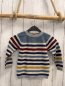 Preview:   Pullover  Gr. 92  blau hellblau beige weinrot mais Streifen Strick 