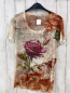 Preview: Anne L T-Shirt Gr. L beige rot pink Steinchen