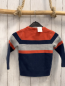 Preview:   Pullover  Gr. 104  rot blau hellgrau Strick mit Streifen