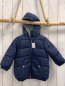 Preview: Benetton Winterjacke  Gr. 80  blau Kapuze graues Teddyfutter 