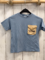 Preview: Zara  T-Shirt  Gr. 104  hellblau beige Brusttasche 