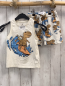 Preview: 2tlg H&M  Top + Shorts  Gr. 98  weiß Dinos auf Surfbrettern blaue Wellen
