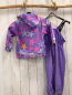 Preview: 2tlg Ticket To Heaven  Regenanzug Gr. 92  lavendel + pink grau orange Sterne 