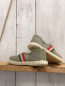 Preview: Conguitos  Leinenschuhe  Gr. 27  grau + rot weiß grüner Streifen
