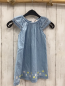 Preview:  Kleid Gr. 92  hellblau Jeans gestickte Blumen