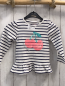 Preview:  Langarmshirt Gr. 92  weiß blaue Streifen Pailettenkirsche
