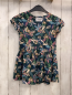 Preview: Vertbaudet  Kleid  Gr. 128  dunkelgrün bunte Blumen + Blätter 