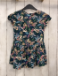 Preview: Vertbaudet  Kleid  Gr. 128  dunkelgrün bunte Blumen + Blätter 