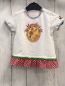 Preview: neu Bondi  T-Shirt  Gr. 74  weiß Reh + rot weiß karierter Saum 