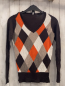 Preview: Esprit  Pullover  Gr. 152  braun bige weiß orange Rauten Strick 
