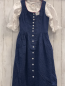 Preview: 2tlg H.Moser  Trachtenkleid + Sommerbluse  Gr. 146/152  blau weiße Punkte + weiß 