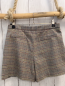 Preview: Zara  Shortsrock Gr. 164  beige grau rot gelb blau kariert weinrote Schleife 