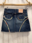 Preview: Gaillano  Rock Gr. 28/42  blau Jeans bunter Bund orange Nähte 