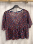Preview: Hollister  Sommverbluse  Gr. 152  bodeauxrot  bunte Blumen 