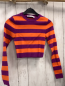 Preview: Zara  Pullover  Gr. 158  pflaume orange Streifen bauchfrei