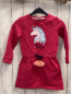 Preview: Salt & Pepper  Kleid  Gr. 104 pink Einhornkopf mit Glitzer Gürtelkordel mit rosa Troddeln 