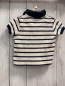 Preview: Petit Bateau  Poloshirt Gr. 68  weiß blaue Streifen + blauer Polokragen