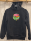 Preview: Mister Tee  Pullover  Gr. 158  schwarz Kapuze bunte Schrift mit kleinen Bildern in Kreisform 