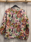 Preview: Desigual  Pullover  Gr. 158  creme bunte Blumen Herzen Deckchen in Häkeloptik 