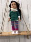 Preview: Müller  Puppe  Gr. 45cm   Puppe Modern Girl Brunette mit grünem Shirt gestreifter Leggings Mütze Schuhe Schal 