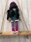 Preview: Müller  Puppe  Gr. 45cm   Puppe Modern Girl Brunette mit grünem Shirt gestreifter Leggings Mütze Schuhe Schal 