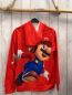 Preview:  Pullover  Gr. 146/152  rot Kapuze Super Mario 