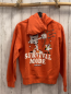Preview: Minecraft  Pullover  Gr. 146/152  orange Kapuze Figur mit Pfeil + Boden Schrift 